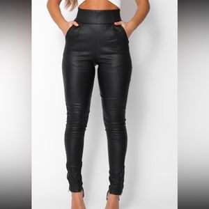 White Fox Fire it Up Wet Look PU Pants